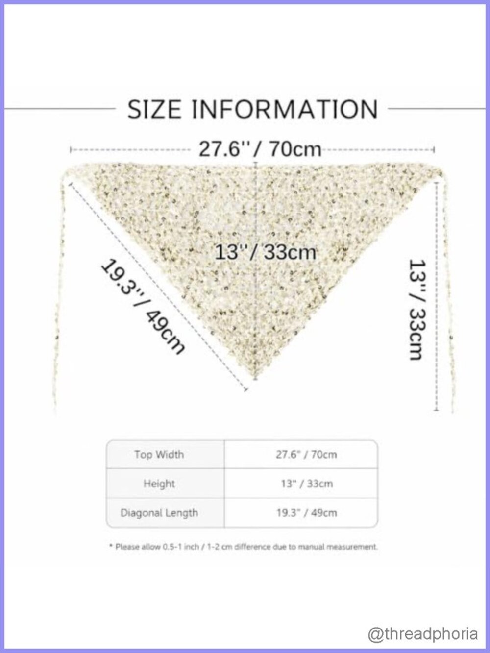 Women's Sequin Crochet Bandana Head Scarf Boho Triangle Hair Wrap Tie Back - Picture 4 of 5